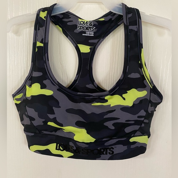 NWOT Love & Sports’ Camo Sports Bra Medium - Picture 1 of 6